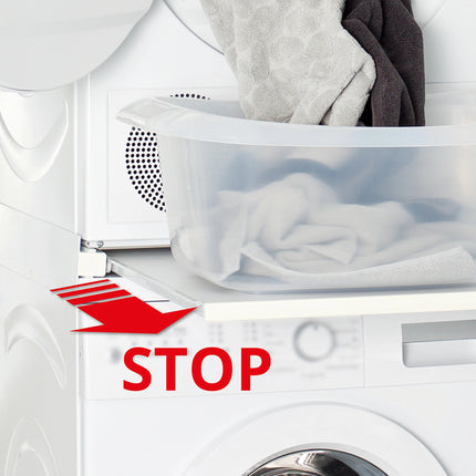 SCANPART - Stacking kit for washing machine and tumble dryer - With worktop - White - Tension strap not included image