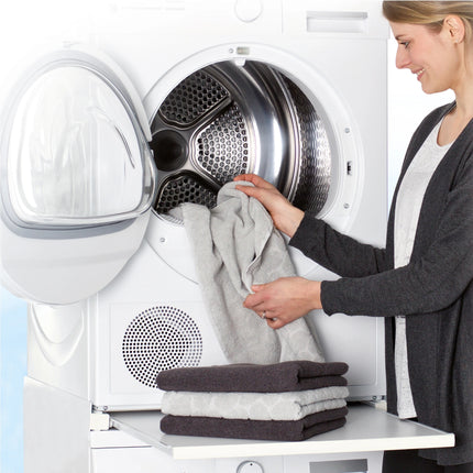 SCANPART - Stacking kit for washing machine and tumble dryer - With worktop - White - Tension strap not included image