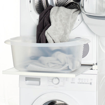 SCANPART - Stacking kit for washing machine and tumble dryer - With worktop - White - Also for heat pump dryers image