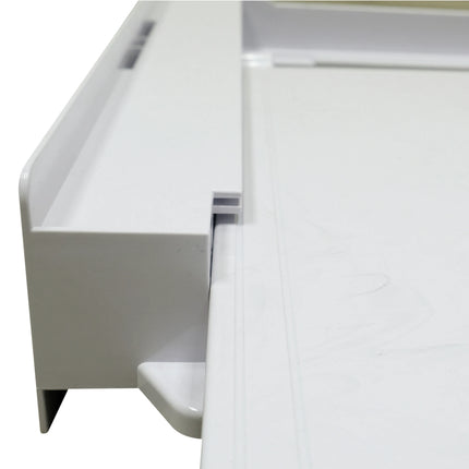 SCANPART - Stacking kit for washing machine and tumble dryer - Plastic - With worktop - White - Also for heat pump dryers - Tension strap included image