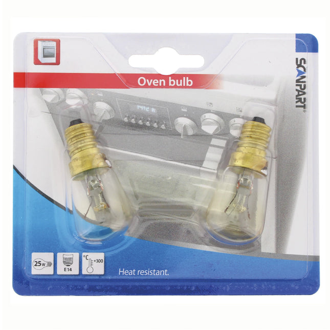 SCANPART - Oven Lamp - E14 - 25 W - 190 Lumen - 2700 K - Bright - T22 - Duo Pack image
