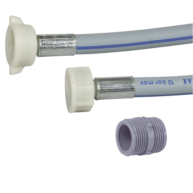 HOUSEBRAND - Supply hose + adapter - 3/4" straight - 3/4" straight - 90 bar - 1.5 m image