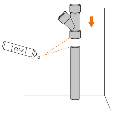 SCANPART - PVC y-piece connection set condenser (without glue) image