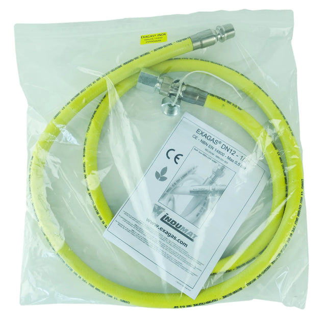 HOUSEBRAND - Gas hose - BE standard - DN12 (M ISO7) - 1/2"(F ISO7), 1/2"(F ISO228) - 200 cm image