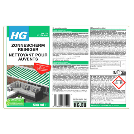 HG - sunshade, tarpaulin and tent cleaner 500ml image