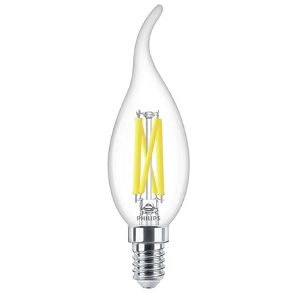 PHILIPS - Light Bulb - E14 - 40 W - 470 Lumen - 2200 K - 2700 K - Bright - Candle with Tip - Warm Glow image