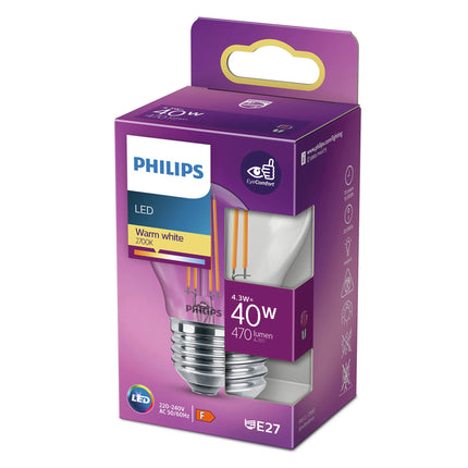 PHILIPS - Light Bulb - E27 - 40 W - 470 Lumen - 2700 K - Bright - Bulb image