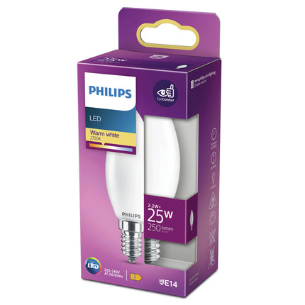 PHILIPS - Light Bulb - E14 - 25 W - 250 Lumen - 2700 K - Frosted - Candle image
