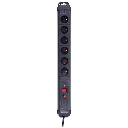 PEREL - Power strip - 6 x BE Socket naar EU plugs 1.5 m Cable length Fused image