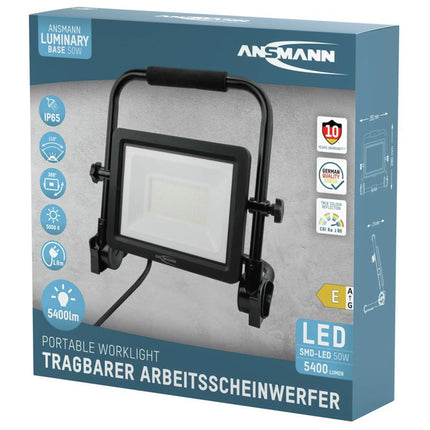 ANSMANN FL50W - AC - LED Work Light - Robust Frame - Orientable - Suspendable - 50 W - 2200 Lumen - 5000 K - Bright - Spotlight image