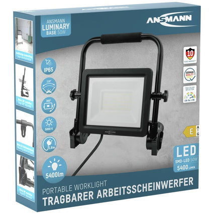 ANSMANN FL50W - AC - LED Work Light - Robust Frame - Orientable - Suspendable - 50 W - 2200 Lumen - 5000 K - Bright - Spotlight image