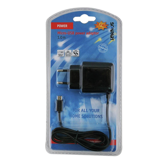 SCANPART - micro USB power supply stabilized 2100mA - 613073 image