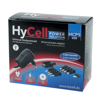 HYCELL - universal power supply 7.2W + 8 tips and USB-A(F) - HCPS600 image