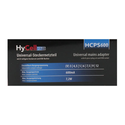 HYCELL - universal power supply 7.2W + 8 tips and USB-A(F) - HCPS600 image