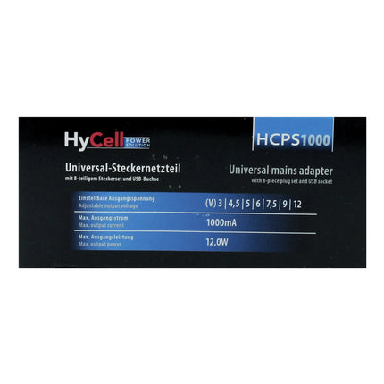 HYCELL - universal power supply 12W + 8 tips and USB-A(F) - HCPS1000 image