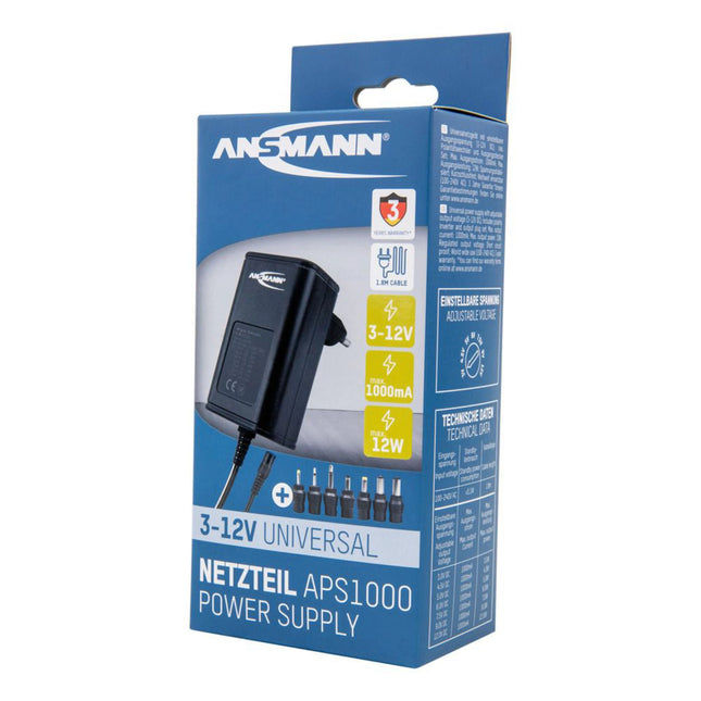 ANSMANN - Universal power supply - 12 W - 7 tips - 1.8 m cable - APS1000 image
