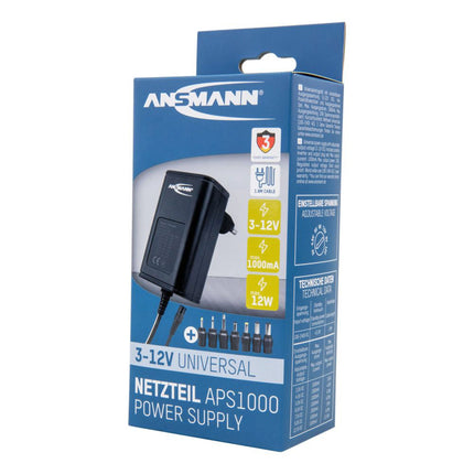 ANSMANN - Universal power supply - 12 W - 7 tips - 1.8 m cable - APS1000 image