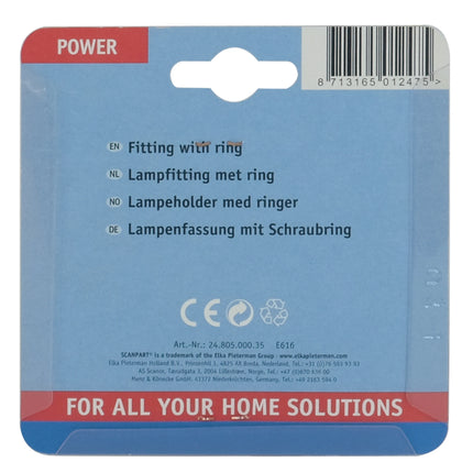 SCANPART - E27 black bulb base with ring image