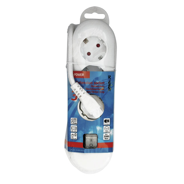 SCANPART - Table Socket - 3 x EU socket to EU plug - 5.0 m image