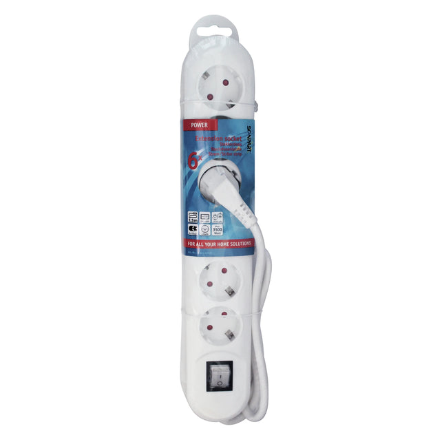 SCANPART - Table Socket - 6 x EU socket to EU plug - 5.0 m image