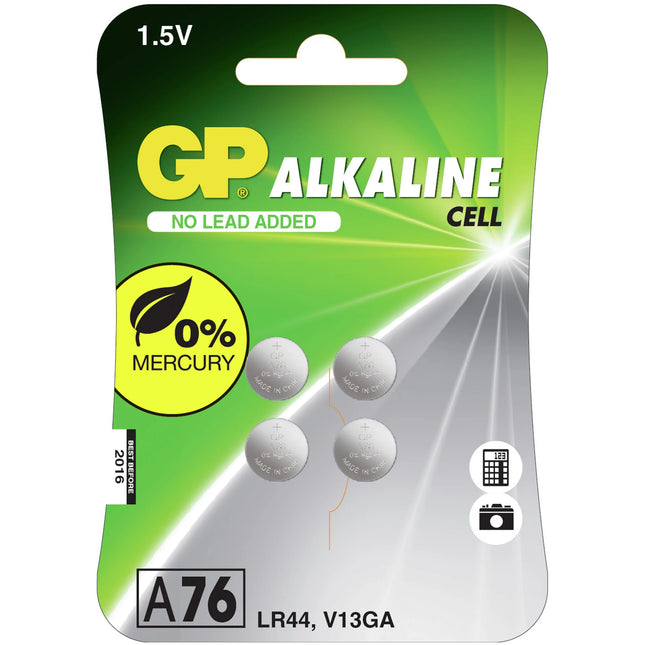 GP Alkaline LR44 | A76 - Multipack - 4 Pieces - Button cell image