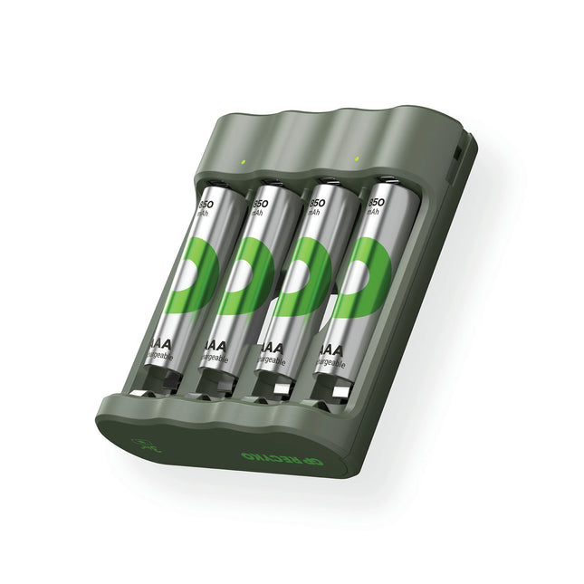 GP NiMH - Recyko - Charger USB AAA | HR03 - Multipack - 4 Pieces + Charger + USB Cable - Rechargeable image