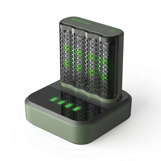GP NiMH - Recyko - Fast Charger Dock USB AA | HR6 - Multipack - 4 Pieces + Charger + USB Cable - Rechargeable image