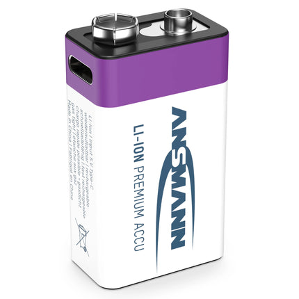 ANSMANN - rechargeable battery Li-Ion 1x 9V 400mAh + cable image