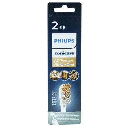 Philips - Attachment brushes - Sonicare A3 - Premium All-in-One - 2 Pieces - White - HX9092 image