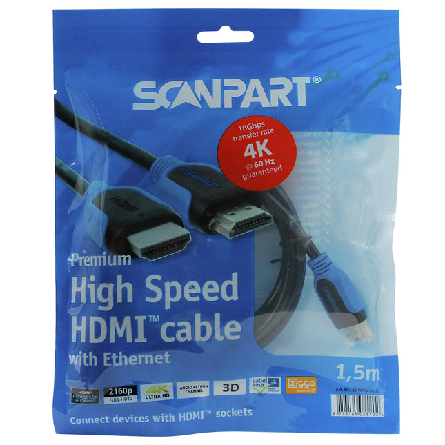 SCANPART - HDMI cable - HDMI (Male) - HDMI (Male) - 1.5 m image