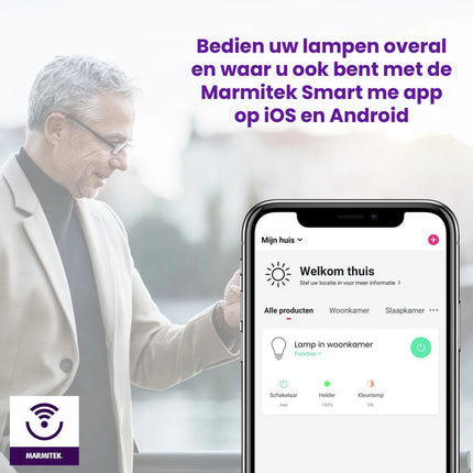 MARMITEK - Smart Me Wifi LED lamp E27 60W 806Lm - GlowME image