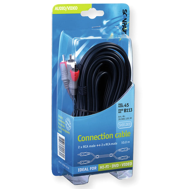 SCANPART - Audiocable - 2 x Tulp (Male) - 2 x Tulp (Male) - 10 m image