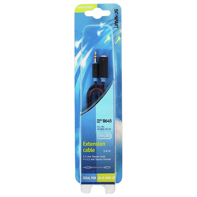 SCANPART - Extention cable - 3.5 mm Jack (Male) - 3.5 mm Jack(Female) - 1.0 m image