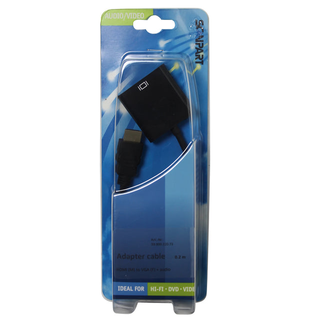 SCANPART - Adapter cable - HDMI (Male) + 3.5 mm Jack - VGA (Female) + 3.5 mm Jack (Female) - 0.2 m image