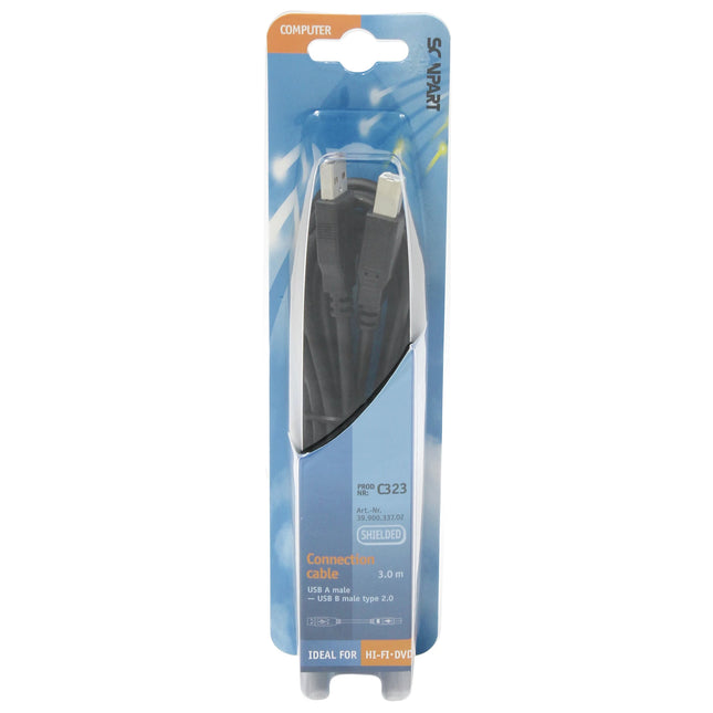 SCANPART - Data cable - Adapter cable - USB-A (Male) - USB-B (Male) - 3.0 m image