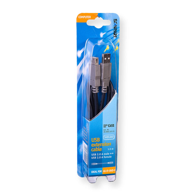 SCANPART - Data cable - Extension Cable - USB-A (Male) - USB-A (Female) - 1.5 m image