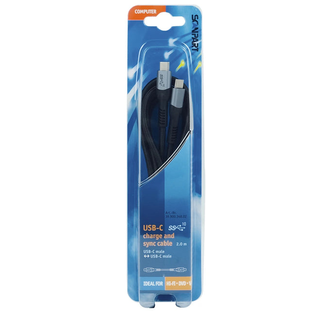 SCANPART - Charging- and Data cable - USB-C (Male) - USB-C (Male) - 2.0 m image