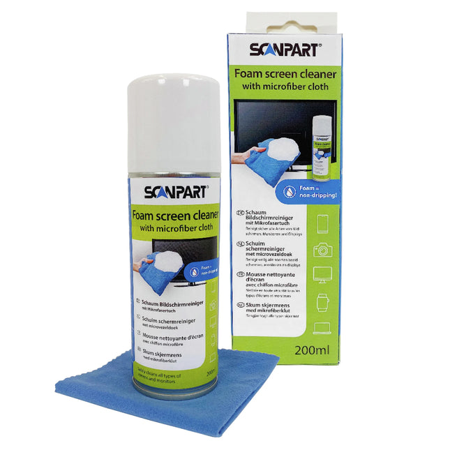 SCANPART - Screen cleaner - Foam cleaner - 200 ml + cloth image