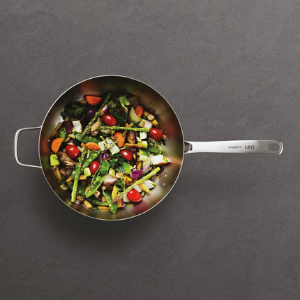BERGHOFF - Wok - Leo - Ø28 cm - With Lid - Stainless Steel image