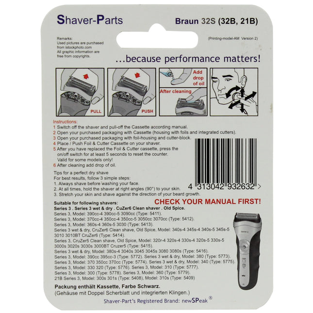 SHAVER-PARTS - cassette silver series 3 - 32S image