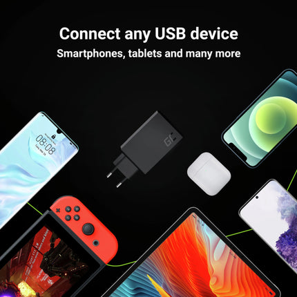 GREEN CELL - Charger - 30W - 3x USB-A - Black image