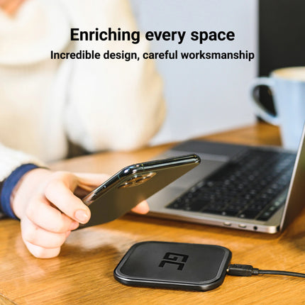 GREEN CELL - Qi - Wireless charger - 15W - USB-C - Black image
