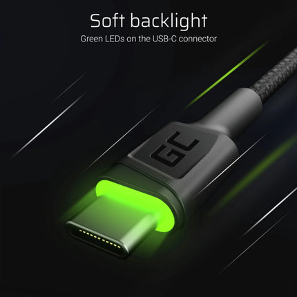 GREEN CELL - Charging and data cable - USB-A (Male) - USB-C (Male) - Set - 3 Pieces - 1.2 m image