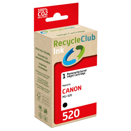 RECYCLECLUB Cartridge PGI-520 - Black - Suitable for Canon image
