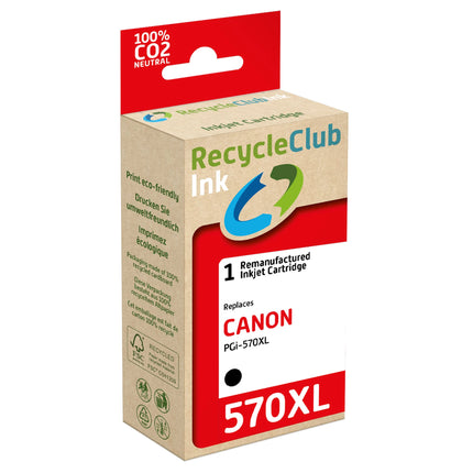 RECYCLECLUB XL Cartridge PGI-570PGBK XL - Black - Suitable for Canon image