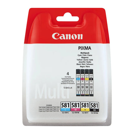 CANON Cartridge CLI-581 - Multipack - Black + Cyan + Magenta + Yellow image