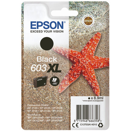 EPSON XL Cartridge 603XL Black - Black image
