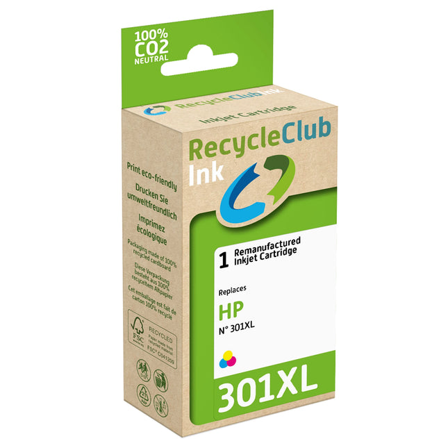RECYCLECLUB XL Cartridge 301XL - MultiColor - Suitable for HP image