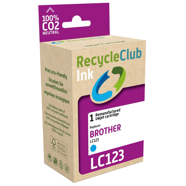 RECYCLECLUB - ink cartridge Brother LC-123 blue 10ml - LC-123 image