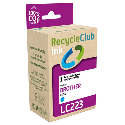 RECYCLECLUB Cartridge LC223M - Cyan - Suitable for Brother image